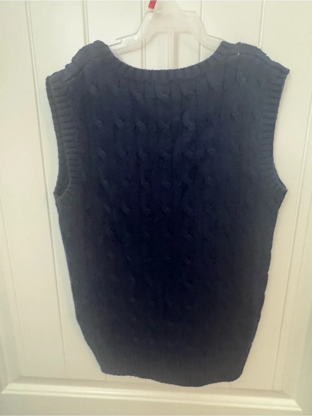 Polo by Ralph Lauren boys Navy Cable-Knit V-Neck Sweater Vest size 7